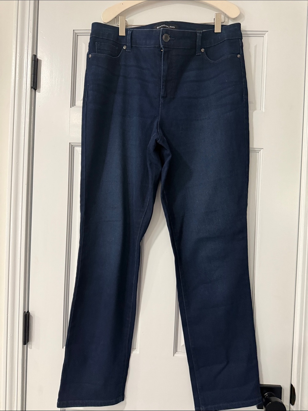 Bandolino Amy Straight Leg Jean Women 12 Dark Blue Adult Stretch Denim Excellent